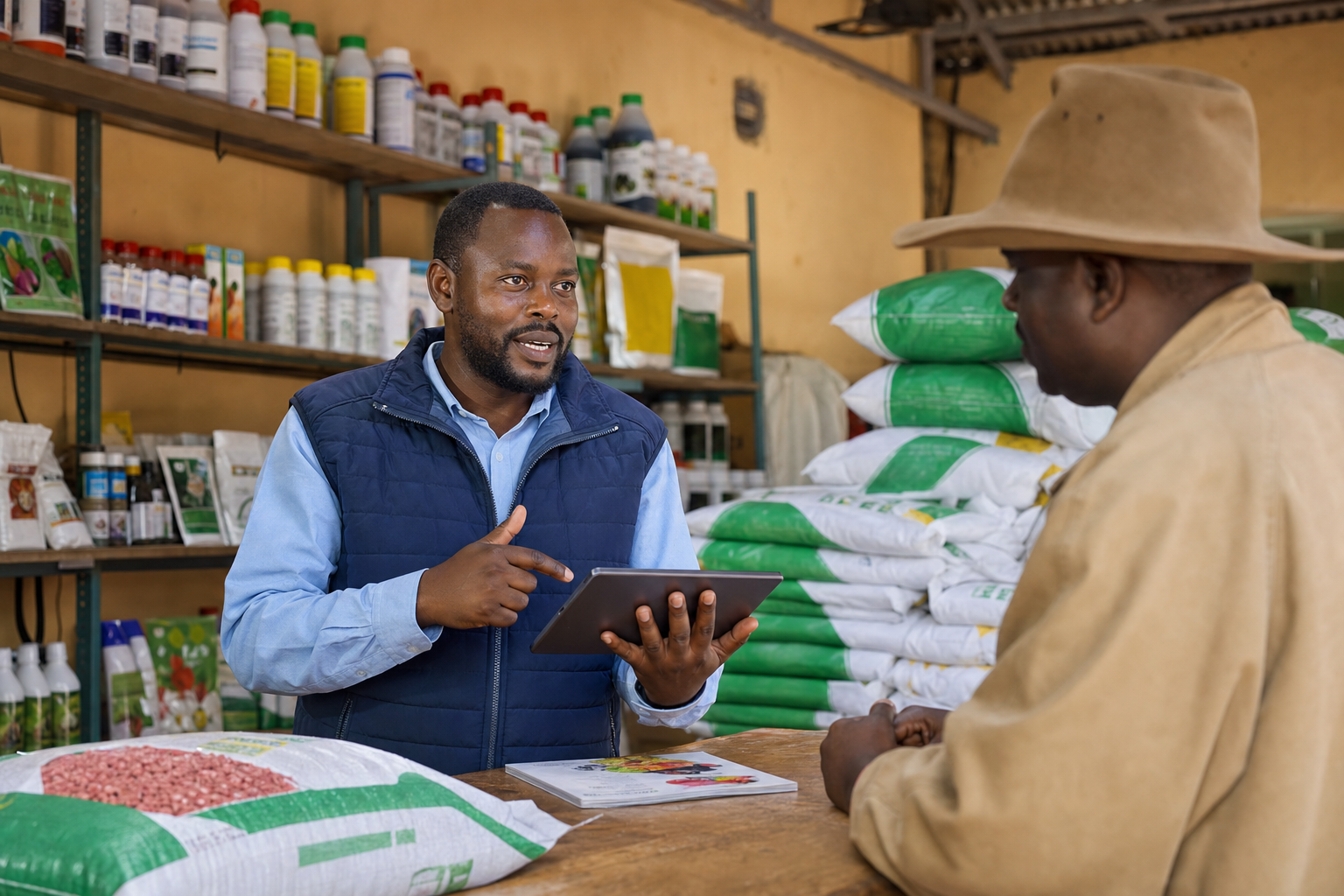 Agro Dealers staff collaborating on customer and operations tasks